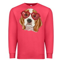 Cardinal Beagle with love glasses Premium Sweatshirt - RanaPortraitStore