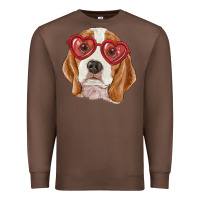 Chestnut Beagle with love glasses Premium Sweatshirt - RanaPortraitStore