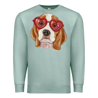 Seafoam Beagle with love glasses Premium Sweatshirt - RanaPortraitStore