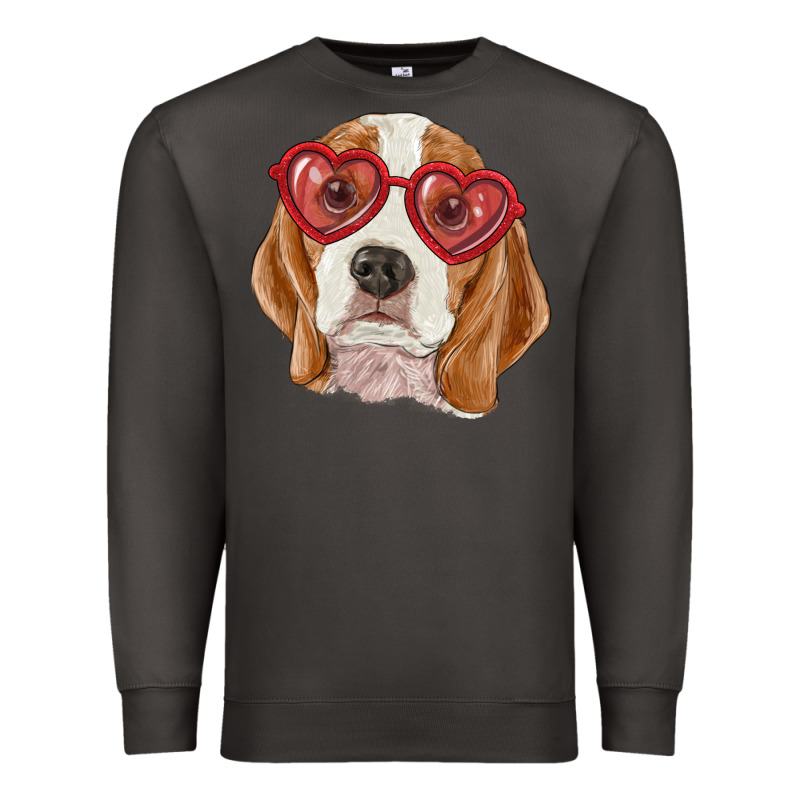 Beagle With Love Glasses Premium Sweatshirt by RanaPortraitStore | Teevron