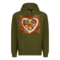 Army Green western fall heart Premium Hoodie - AdoDesignShop