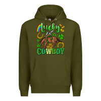 Army Green lucky cowboy Premium Hoodie - Artiststas