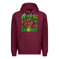 Burgundy lucky cowboy Premium Hoodie - Artiststas