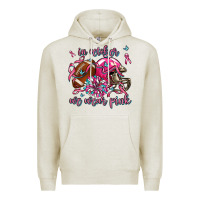Oatmeal Heather in october we wear pink football Premium Hoodie - AdoDesignShop