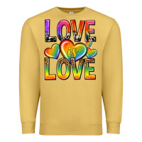 Antique Gold love is love with hearts Premium Sweatshirt - texasbilliewilder