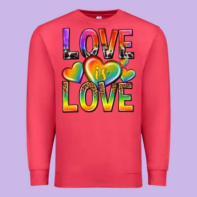 Premium Sweatshirt love is love with hearts