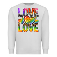 Dove Grey love is love with hearts Premium Sweatshirt - texasbilliewilder