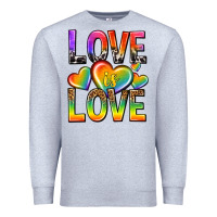 Heather Grey love is love with hearts Premium Sweatshirt - texasbilliewilder