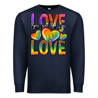 Navy love is love with hearts Premium Sweatshirt - texasbilliewilder
