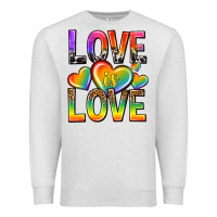 Oatmeal Heather love is love with hearts Premium Sweatshirt - texasbilliewilder