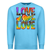 Ocean Blue love is love with hearts Premium Sweatshirt - texasbilliewilder