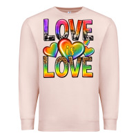 Pale Pink love is love with hearts Premium Sweatshirt - texasbilliewilder