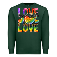 Sports Green love is love with hearts Premium Sweatshirt - texasbilliewilder