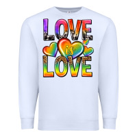 White love is love with hearts Premium Sweatshirt - texasbilliewilder