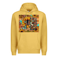 Antique Gold cross sunflower butterfly Premium Hoodie - JahusDesignShop