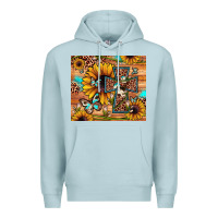 Blue Mist cross sunflower butterfly Premium Hoodie - JahusDesignShop