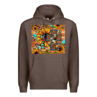 Coffee cross sunflower butterfly Premium Hoodie - JahusDesignShop