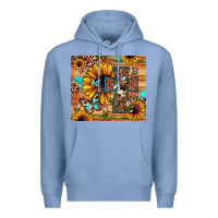 Colony Blue cross sunflower butterfly Premium Hoodie - JahusDesignShop