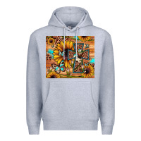 Heather Grey cross sunflower butterfly Premium Hoodie - JahusDesignShop