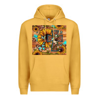 Mustard cross sunflower butterfly Premium Hoodie - JahusDesignShop