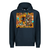 Navy cross sunflower butterfly Premium Hoodie - JahusDesignShop