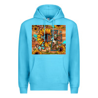 Ocean Blue cross sunflower butterfly Premium Hoodie - JahusDesignShop