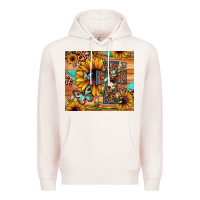 Pale Pink cross sunflower butterfly Premium Hoodie - JahusDesignShop