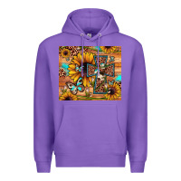 Purple cross sunflower butterfly Premium Hoodie - JahusDesignShop
