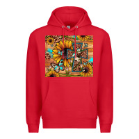 Red cross sunflower butterfly Premium Hoodie - JahusDesignShop