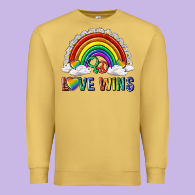 Premium Sweatshirt love wins with daisy and heart