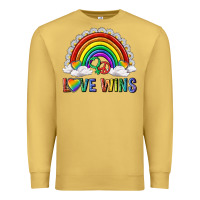 Antique Gold love wins with daisy and heart Premium Sweatshirt - texasbilliewilder