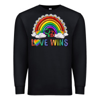 Black love wins with daisy and heart Premium Sweatshirt - texasbilliewilder