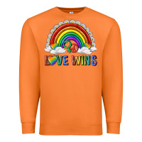 Carrot love wins with daisy and heart Premium Sweatshirt - texasbilliewilder