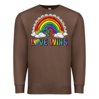 Chestnut love wins with daisy and heart Premium Sweatshirt - texasbilliewilder