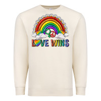 Sandshell love wins with daisy and heart Premium Sweatshirt - texasbilliewilder