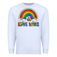 White love wins with daisy and heart Premium Sweatshirt - texasbilliewilder