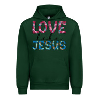 Forest Green love like jesus Urban Hoodie - JahusDesignShop