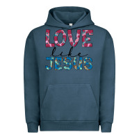 Pigment Midnight Navy love like jesus Urban Hoodie - JahusDesignShop
