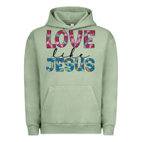 Pigment Oil Green love like jesus Urban Hoodie - JahusDesignShop