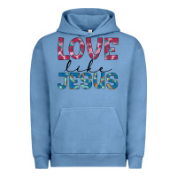 Pigment Pebble Blue love like jesus Urban Hoodie - JahusDesignShop