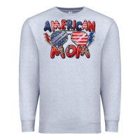 Heather Grey American mom Premium Sweatshirt - Zillion Design Studio
