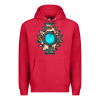 Cardinal aztec leopard turquoise gemstone Premium Hoodie - JahusDesignShop