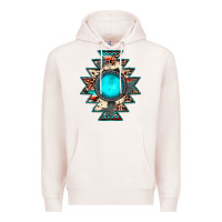 Pale Pink aztec leopard turquoise gemstone Premium Hoodie - JahusDesignShop