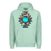 Aztec Leopard Turquoise Gemstone Premium Hoodie | Teevron