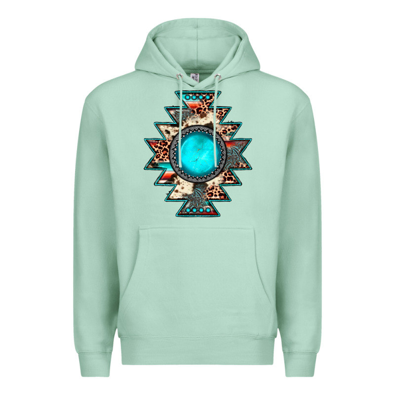 Aztec Leopard Turquoise Gemstone Premium Hoodie by JahusDesignShop | Teevron