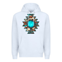 White aztec leopard turquoise gemstone Premium Hoodie - JahusDesignShop