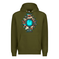 Army Green aztec leopard turquoise gemstone Premium Hoodie - JahusDesignShop