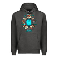 Charcoal Heather aztec leopard turquoise gemstone Premium Hoodie - JahusDesignShop