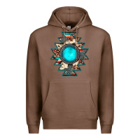 Chestnut aztec leopard turquoise gemstone Premium Hoodie - JahusDesignShop