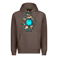 Coffee aztec leopard turquoise gemstone Premium Hoodie - JahusDesignShop